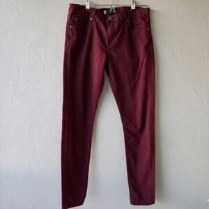 Kut from the Kloth Burgundy Mia Toothpick Mid Rise Skinny Jeans Sz 8